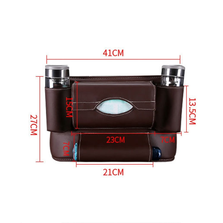 Car Front Seat Hanging Bag Paper Towel / Water Cup Storage Bag(Wine Red) by buy2fix