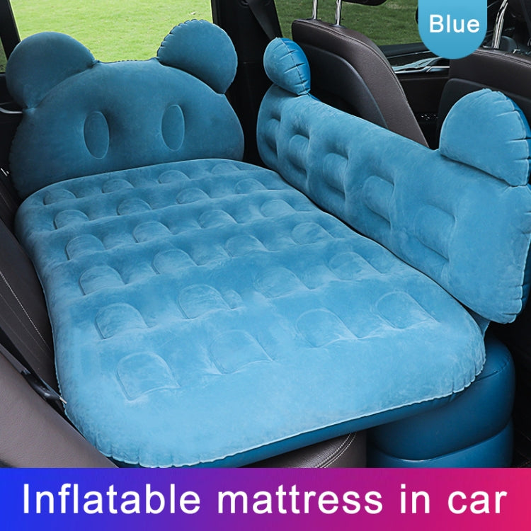 Universal Car Cartoon Travel Inflatable Mattress Air Bed Camping Back Seat Couch with Head Protector + Wide Side Baffle(Blue) - Seat Accessories by buy2fix | Online Shopping UK | buy2fix