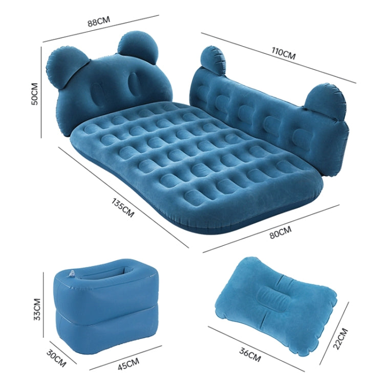 Universal Car Cartoon Travel Inflatable Mattress Air Bed Camping Back Seat Couch with Head Protector + Wide Side Baffle(Blue) - Seat Accessories by buy2fix | Online Shopping UK | buy2fix