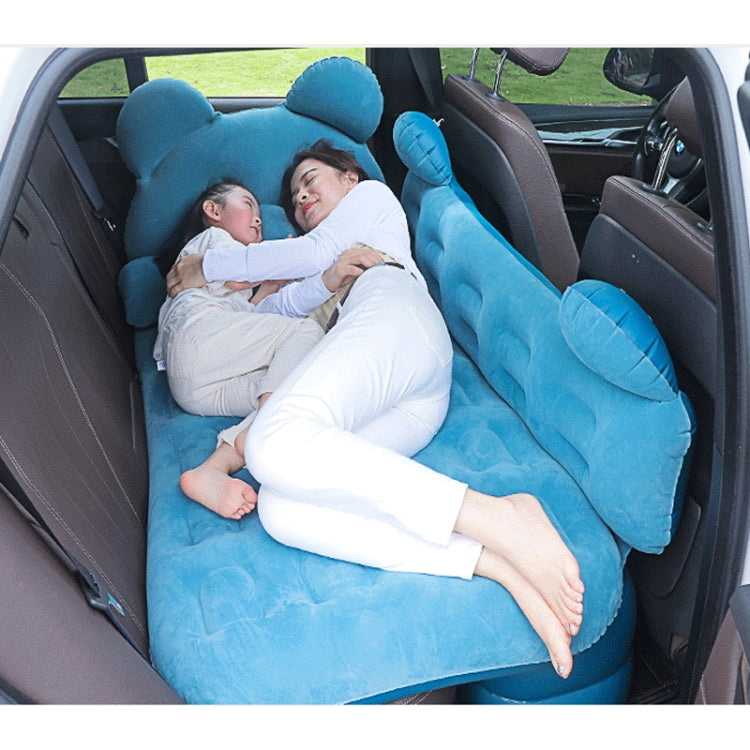 Universal Car Cartoon Travel Inflatable Mattress Air Bed Camping Back Seat Couch with Head Protector + Wide Side Baffle(Blue) - Seat Accessories by buy2fix | Online Shopping UK | buy2fix