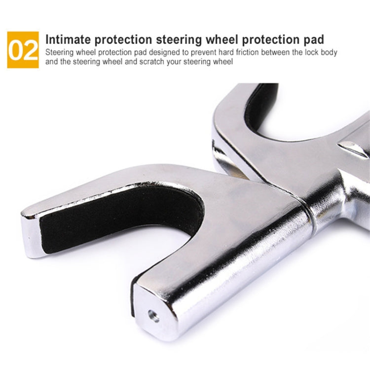 Car Adjustable Telescopic U Shape Steering Wheel Lock Anti-theft by buy2fix