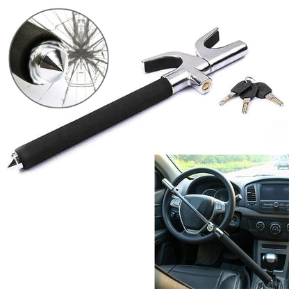 Car Adjustable Telescopic U Shape Steering Wheel Lock Anti-theft Cipher Lock with Safety Hammer by buy2fix