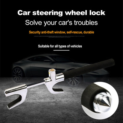 Car Adjustable Telescopic U Shape Steering Wheel Lock Anti-theft Cipher Lock with Safety Hammer by buy2fix