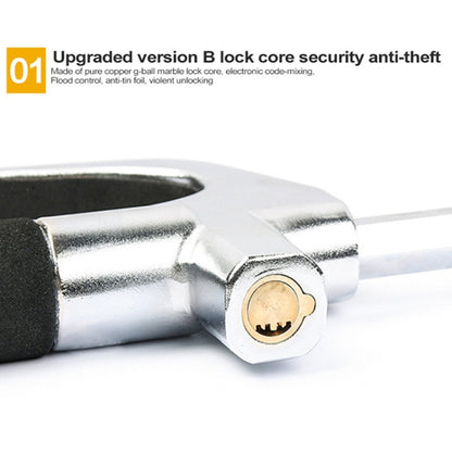 Car Adjustable Telescopic U Shape Steering Wheel Lock Anti-theft Cipher Lock with Safety Hammer by buy2fix