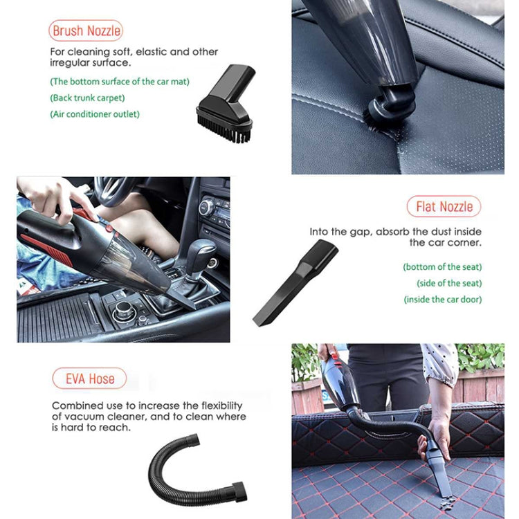 Car Wired Portable 120W Handheld Powerful Vacuum Cleaner with LED Light Cable Length: 5m(Black) -  by buy2fix | Online Shopping UK | buy2fix