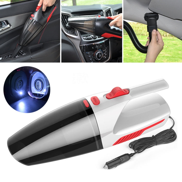 Car Wired Portable 120W Handheld Powerful Vacuum Cleaner with LED Light Cable Length: 5m(White) by buy2fix