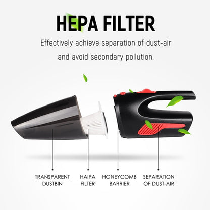 Car Wired Portable 120W Handheld Powerful Vacuum Cleaner with LED Light Cable Length: 5m(White) by buy2fix