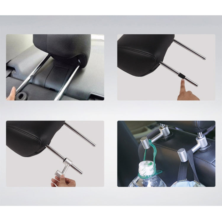 Car Hidden Creative Aluminum Alloy Seat Hook Organizer Storage Hanger (Silver) by buy2fix