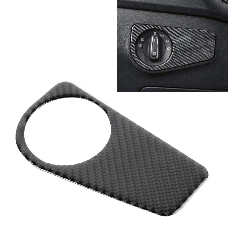 Car Carbon Fiber Headlight Switch Panel Decorative Sticker for Volkswagen Tiguan L 2019-2021, Low Configuration by buy2fix