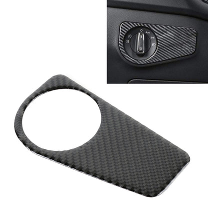 Car Carbon Fiber Headlight Switch Panel Decorative Sticker for Volkswagen Tiguan L 2019-2021, Low Configuration by buy2fix