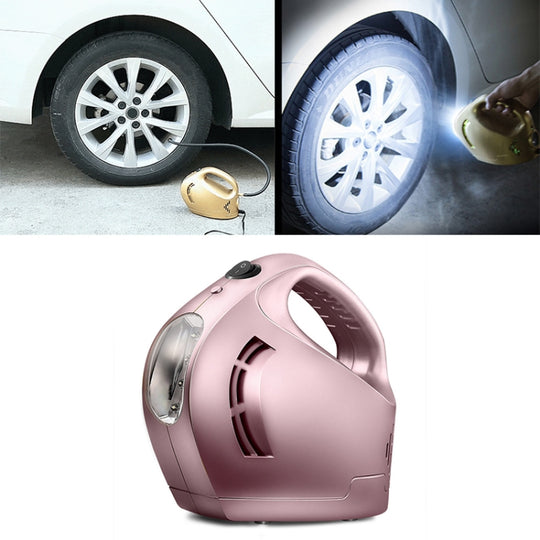 Pompe gonflable de pompe de pneu de voiture portative quatre en un de cc 12V 100W (or Rose)