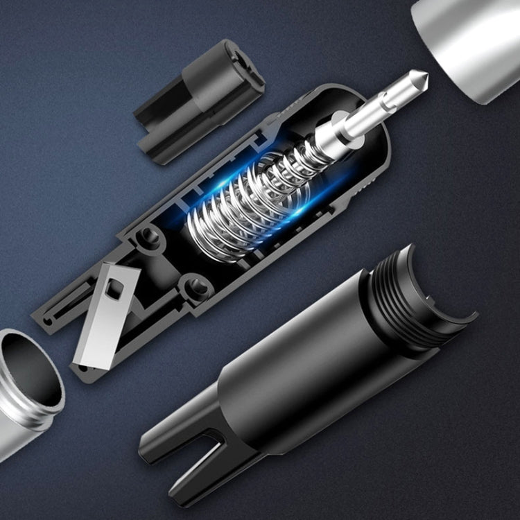 2 in 1 Car Multifunctional Safety Rescue Hammer Life Saving Escape Emergency Hammer Seat Belt Cutter Window Glass Breaker (Silver) by buy2fix