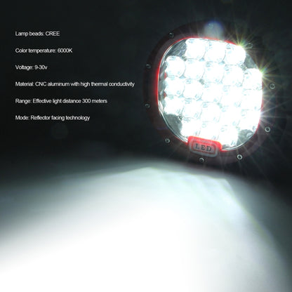 20W 7 inch Car Round Spotlight Work Light - In Car by buy2fix | Online Shopping UK | buy2fix