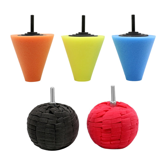 5 in 1 3 inch Car Polishing Disc Set Wheel Rim Polishing Waxing Sponge by buy2fix