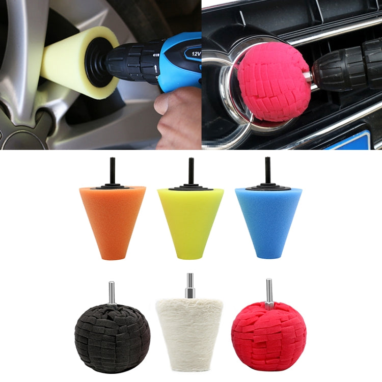 6 in 1 3 inch Car Polishing Disc Set Wheel Rim Polishing Waxing Sponge by buy2fix