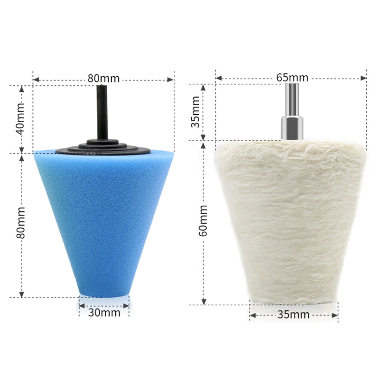 6 in 1 3 inch Car Polishing Disc Set Wheel Rim Polishing Waxing Sponge by buy2fix