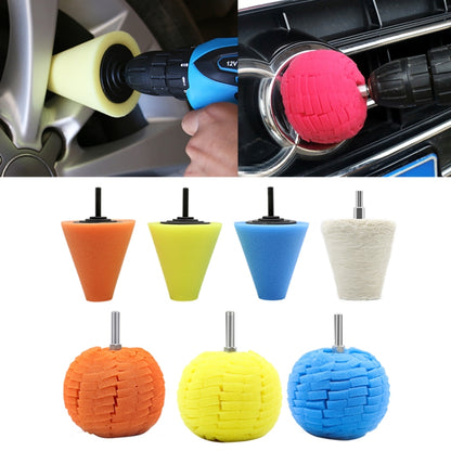 7 in 1 3 inch Car Polishing Disc Set Wheel Rim Polishing Waxing Sponge by buy2fix