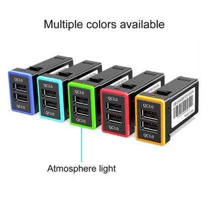 Car QC3.0 Fast Charge USB Interface Modification Charger for Toyota, Fuse to Take Power (Green Light) - In Car by buy2fix | Online Shopping UK | buy2fix