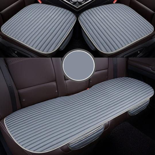 Coussin de siège de voiture 3 en 1, ensemble de tapis de siège semi-inclus à reliure gratuite (gris)