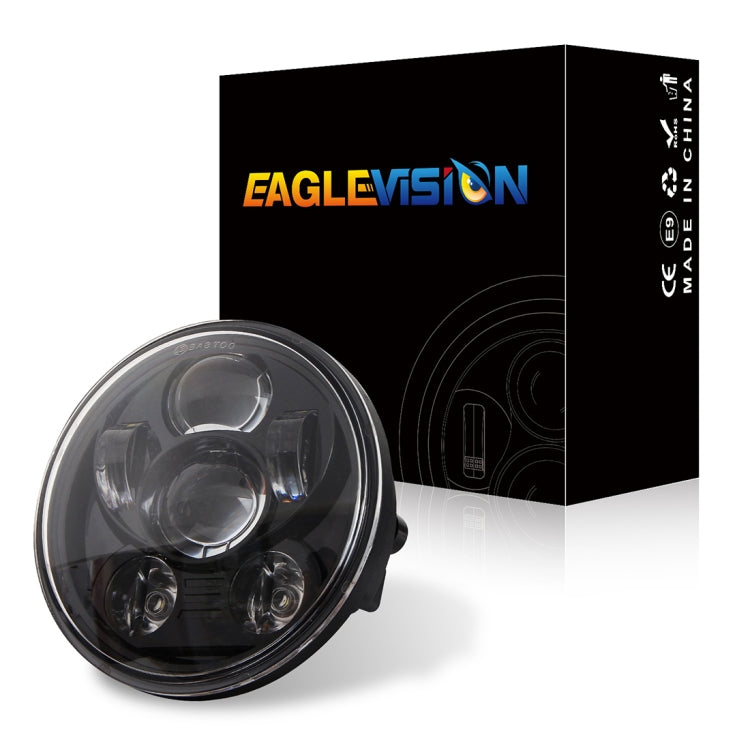 EagleVision DC9-30V 35W 6000K 4000LM 5.75 inch Round Motorcycle 6LEDs Headlight for Harley-Davidson by buy2fix
