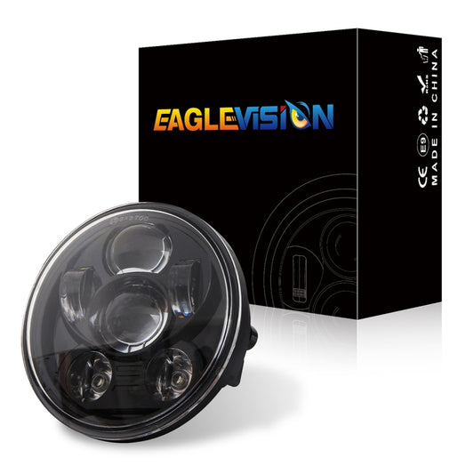 EagleVision DC9-30V 35W 6000K 4000LM 5.75 inch Round Motorcycle 6LEDs Headlight for Harley-Davidson by buy2fix