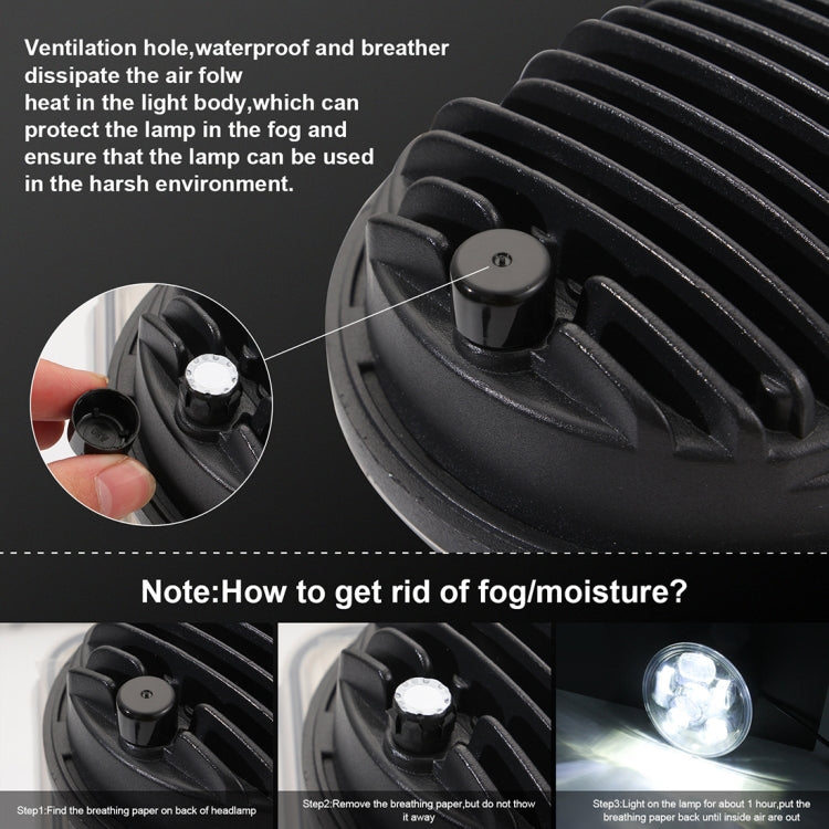 EagleVision DC9-30V 35W 6000K 4000LM 5.75 inch Round Motorcycle 6LEDs Headlight for Harley-Davidson by buy2fix