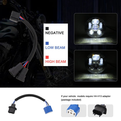 EagleVision DC9-30V 35W 6000K 4000LM 5.75 inch Round Motorcycle 6LEDs Headlight for Harley-Davidson by buy2fix