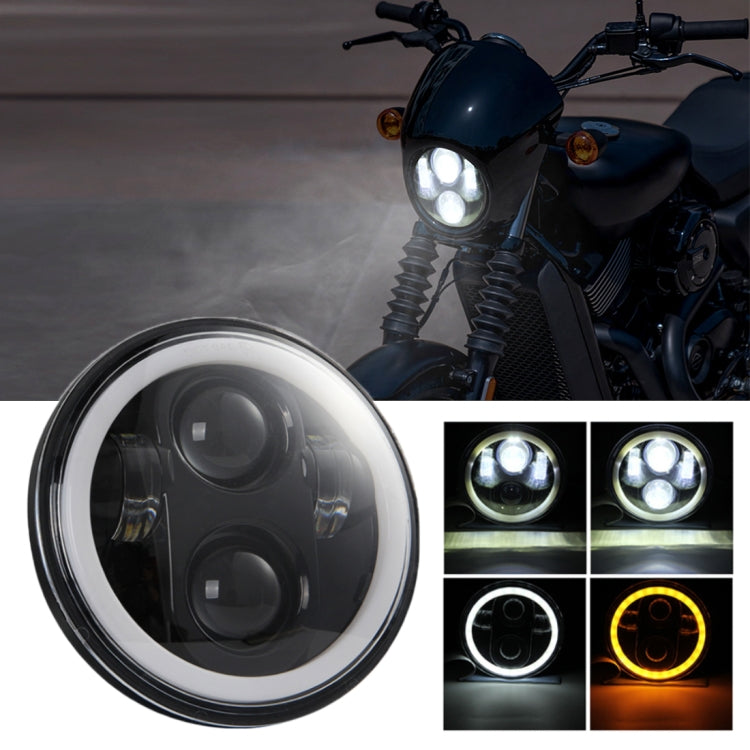 EagleVision DC9-30V 35W 6000K 4000LM 5.75 inch Round Motorcycle LED Headlight with Angel Eye for Harley-Davidson by buy2fix