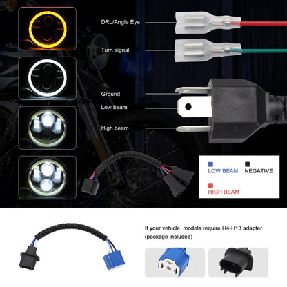 EagleVision DC9-30V 35W 6000K 4000LM 5.75 inch Round Motorcycle LED Headlight with Angel Eye for Harley-Davidson by buy2fix