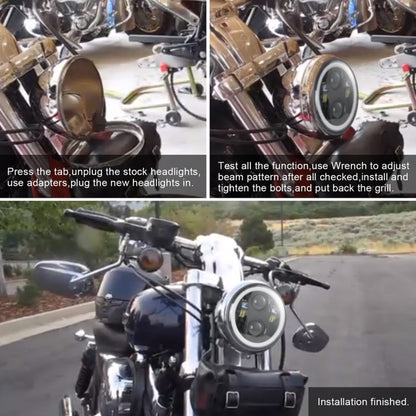 EagleVision DC9-30V 35W 6000K 4000LM 5.75 inch Round Motorcycle LED Headlight with Angel Eye for Harley-Davidson by buy2fix