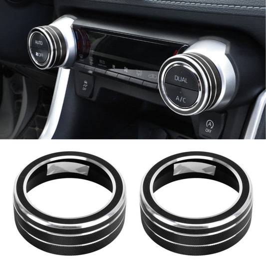 2 PCS Car Aluminum Alloy Air Conditioner Knob Case for Toyota RAV4 / Wildlander (Black) by buy2fix
