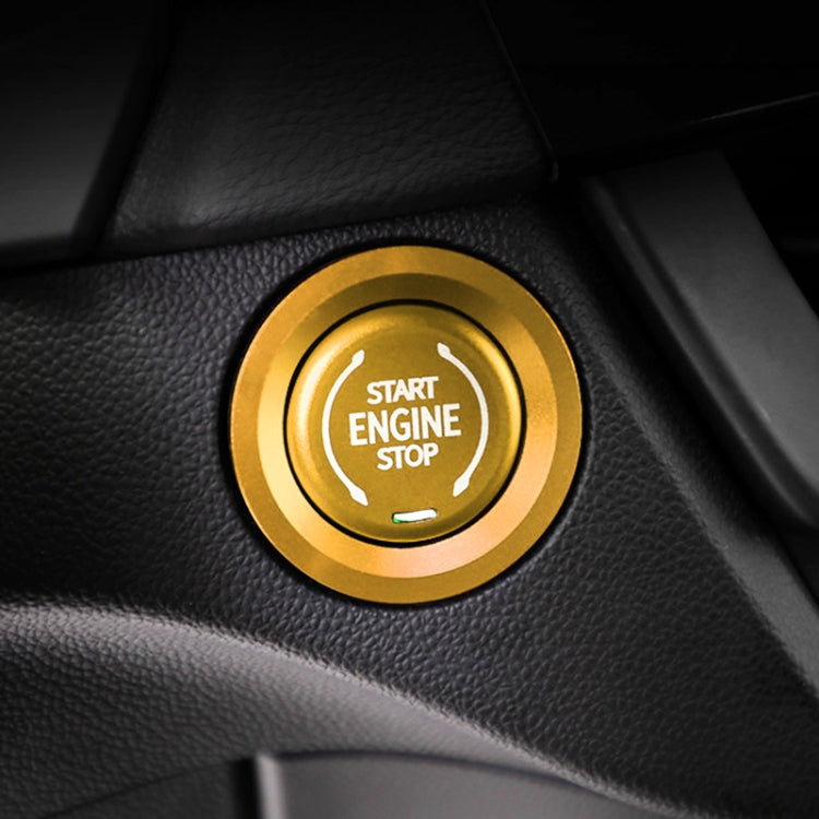 Car Engine Start Key Push Button Ring Trim Metal Sticker Decoration for Cadillac CT5 CT4 XT4 XT6 / Chevrolet Silverado (Gold) by buy2fix
