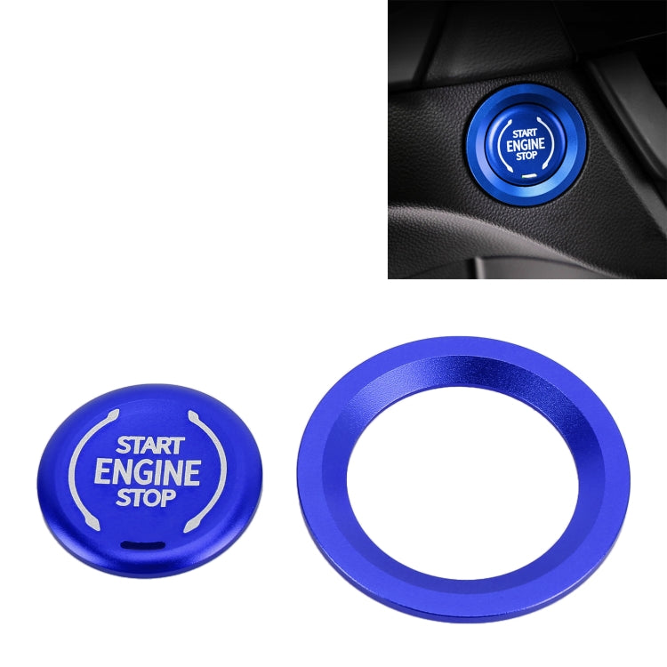 Car Engine Start Key Push Button Ring Trim Metal Sticker Decoration for Cadillac CT5 CT4 XT4 XT6 / Chevrolet Silverado (Blue) by buy2fix