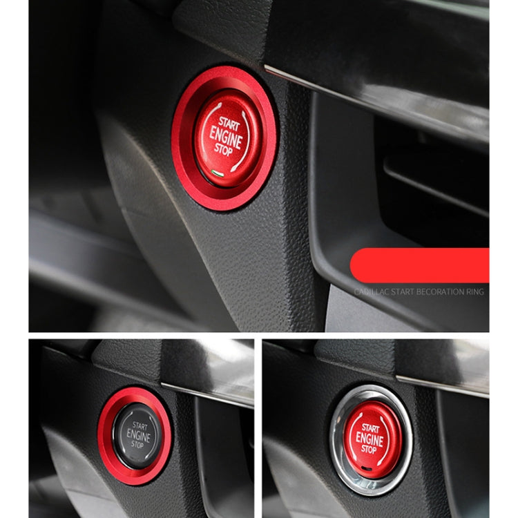Car Engine Start Key Push Button Ring Trim Metal Sticker Decoration for Cadillac CT5 CT4 XT4 XT6 / Chevrolet Silverado (Red) by buy2fix