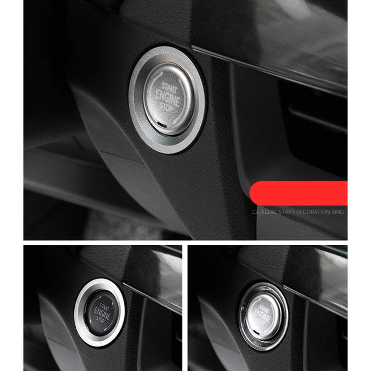 Car Engine Start Key Push Button Ring Trim Metal Sticker Decoration for Cadillac CT5 CT4 XT4 XT6 / Chevrolet Silverado (Silver) by buy2fix