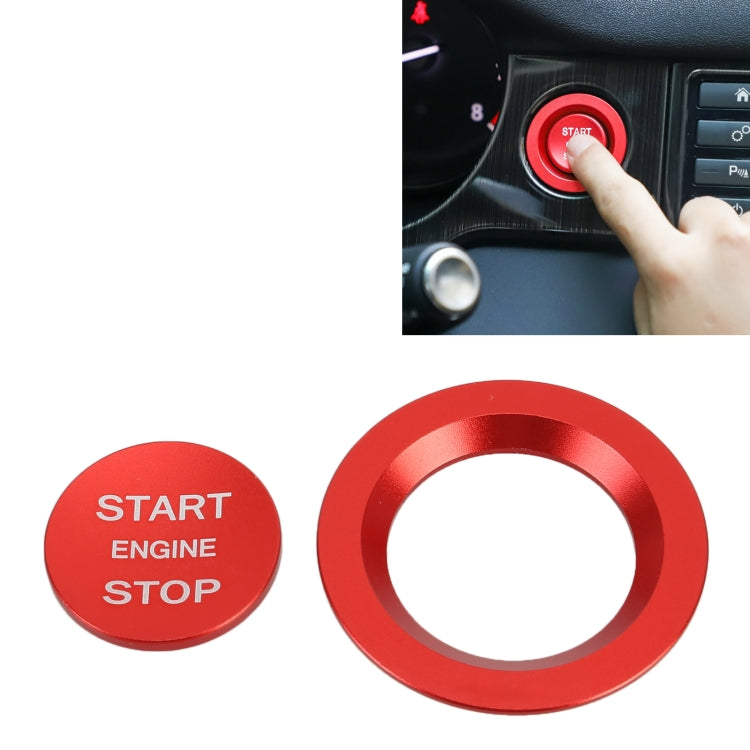 Car Engine Start Key Push Button Ring Trim Metal Sticker Decoration for Land Rover/Jaguar (Red) by buy2fix