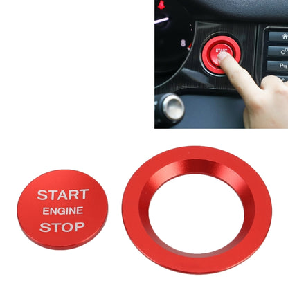 Car Engine Start Key Push Button Ring Trim Metal Sticker Decoration for Land Rover/Jaguar (Red) by buy2fix