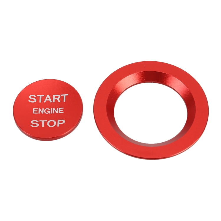 Car Engine Start Key Push Button Ring Trim Metal Sticker Decoration for Land Rover/Jaguar (Red) by buy2fix