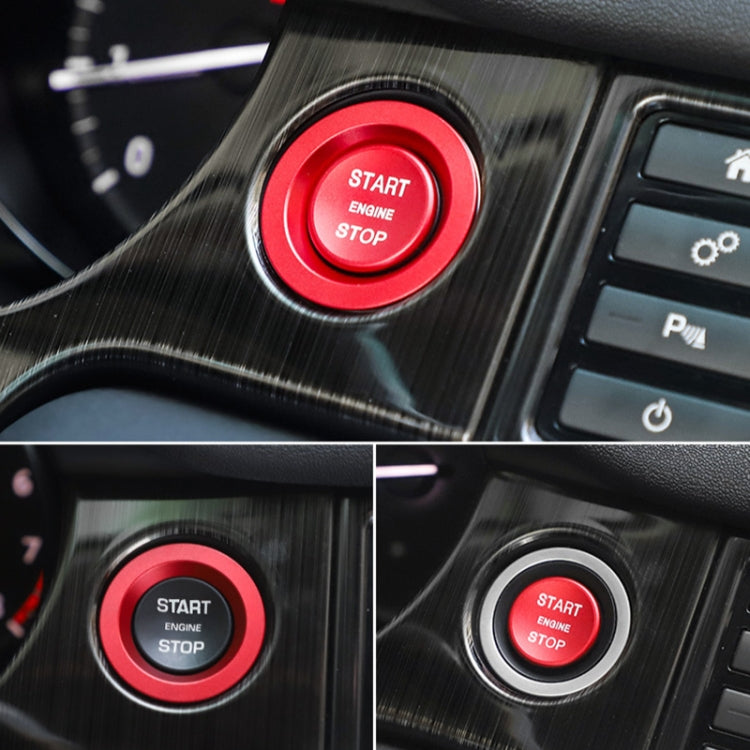 Car Engine Start Key Push Button Ring Trim Metal Sticker Decoration for Land Rover/Jaguar (Red) by buy2fix