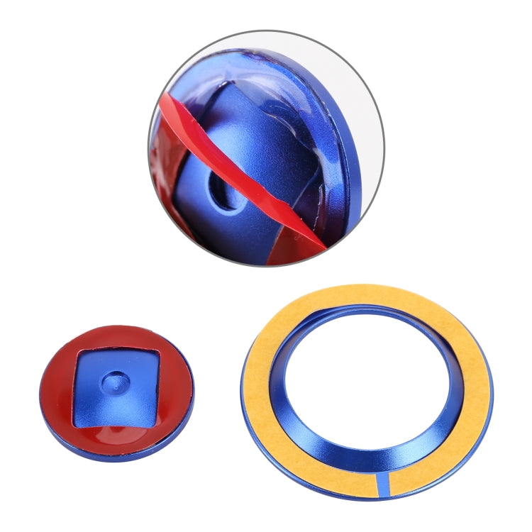 Car Engine Start Key Push Button Ring Trim Metal Sticker Decoration for Land Rover/Jaguar (Blue) by buy2fix