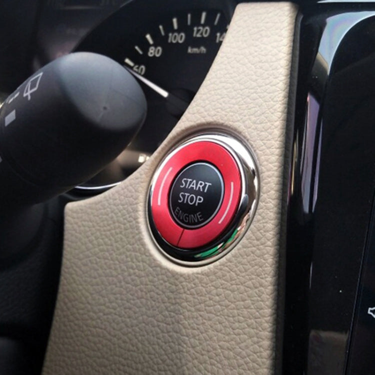 Car Engine Start Key Push Button Ring Trim Metal Sticker Decoration for Nissan X-TRAIL (Red) by buy2fix