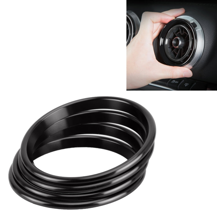 4 PCS Car Metal Air Outlet Decorative Outside Ring for Audi A3 / S3 / Q2L (Black) by buy2fix
