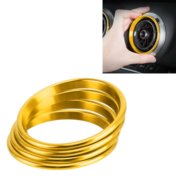 4 PCS Car Metal Air Outlet Decorative Outside Ring for Audi A3 / S3 / Q2L (Gold) by buy2fix