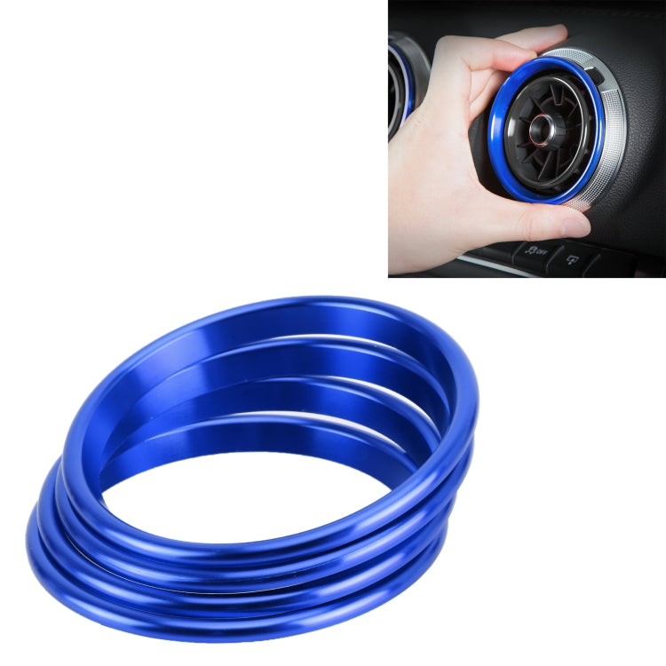 4 PCS Car Metal Air Outlet Decorative Outside Ring for Audi A3 / S3 / Q2L (Blue) by buy2fix