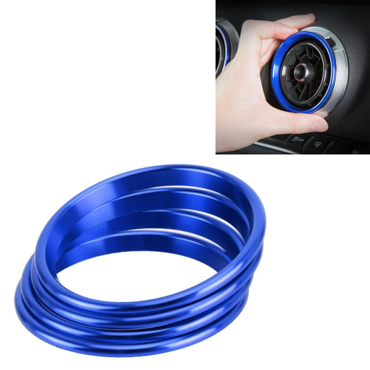 4 PCS Car Metal Air Outlet Decorative Outside Ring for Audi A3 / S3 / Q2L (Blue) by buy2fix