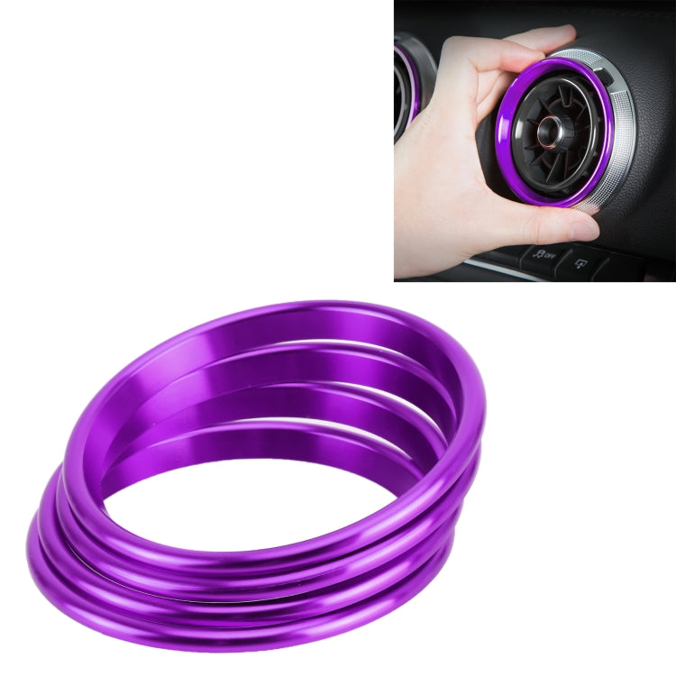 4 PCS Car Metal Air Outlet Decorative Outside Ring for Audi A3 / S3 / Q2L (Purple) by buy2fix