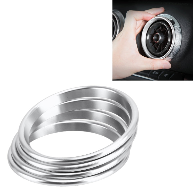 4 PCS Car Metal Air Outlet Decorative Outside Ring for Audi A3 / S3 / Q2L (Silver) by buy2fix