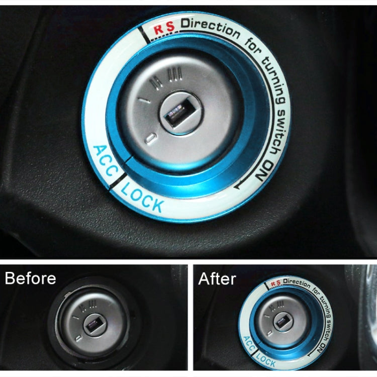 For Ford Fluorescent Aluminum Alloy Ignition Key Ring, Inside Diameter: 3.2cm (Sky Blue) by buy2fix