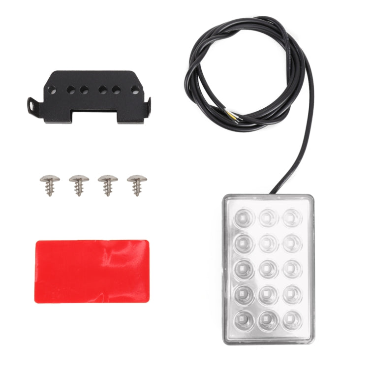 DC12V 1W Car Square Highlight Brake Lights Reversing Light with 15LEDs SMD-3528 (Transparent) - In Car by buy2fix | Online Shopping UK | buy2fix