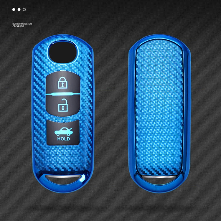 For Mazda Smart 3-button Car TPU Key Protective Cover Key Case with Key Ring (Silver) by buy2fix